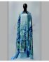 Hand painted silk georgette salwar suit – Blue tiger lily on turquoise background