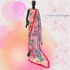 Hand painted silk georgette salwar suit – Lillies and Forget me nots