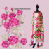 Hand painted silk georgette salwar suit – Pink Roses on White
