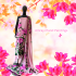 Hand painted silk georgette salwar suit – Pink Lilies