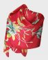 Hand painted silk scarf – lilies on red background