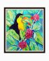 Birds of paradise Toucan and  the berry of acuba